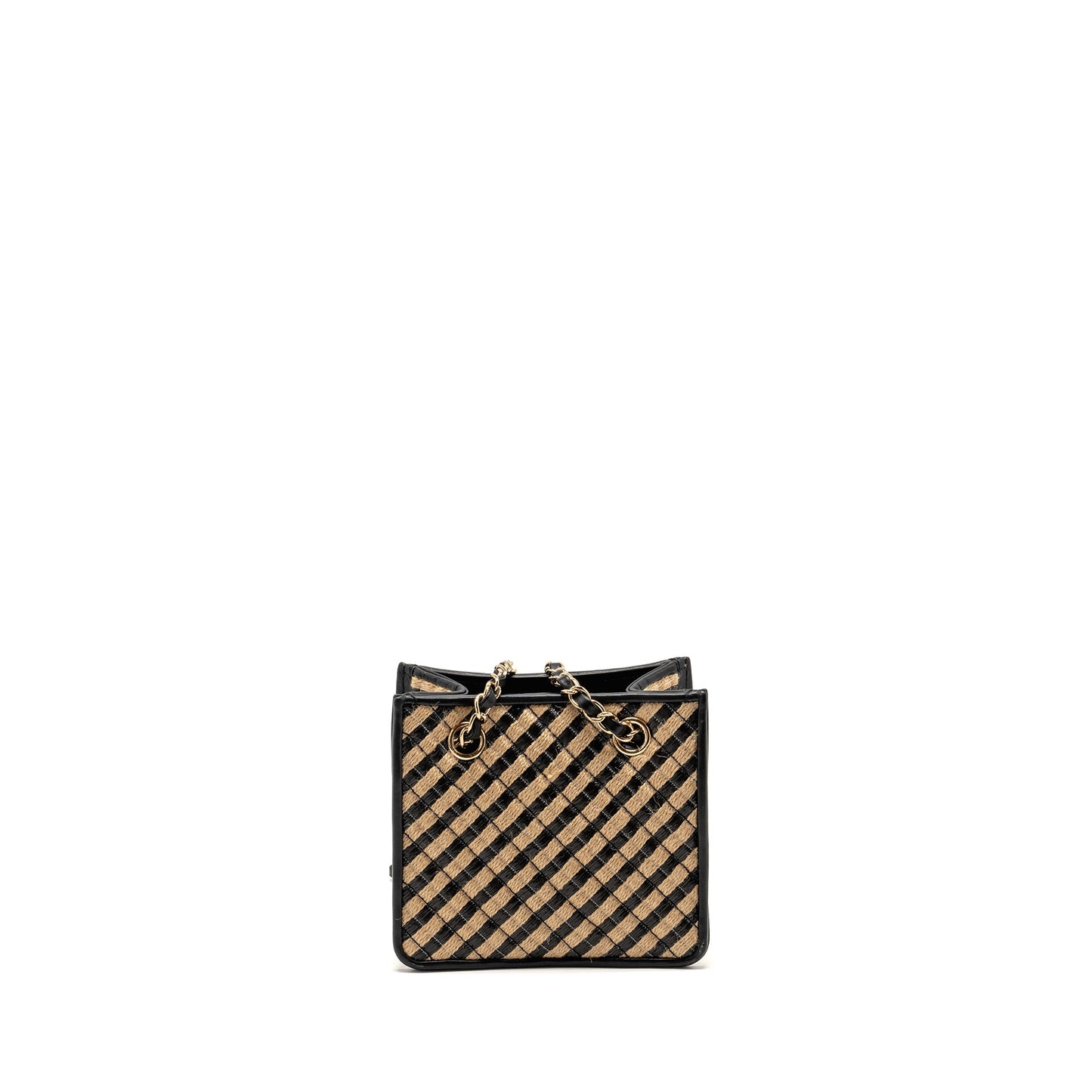 Chanel Urban Jungle Bucket Bag Raffia/Leather Black/Beige LGHW