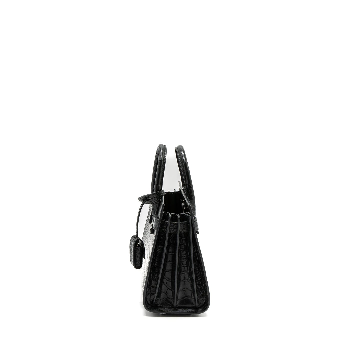 Saint laurent Sac De Jour Nano Crocodile-Embossed calfskin dark green