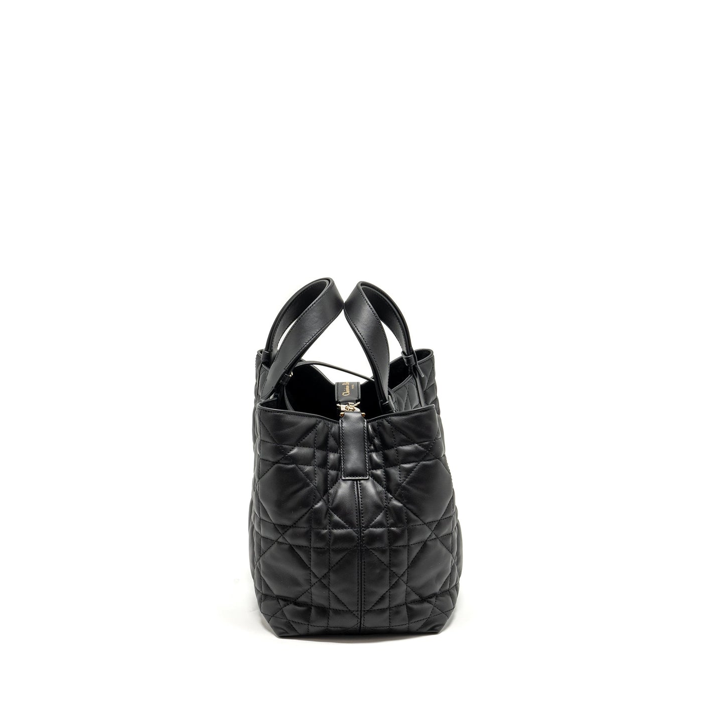 Dior Medium Toujours Purse Macrocannage Calfskin Black