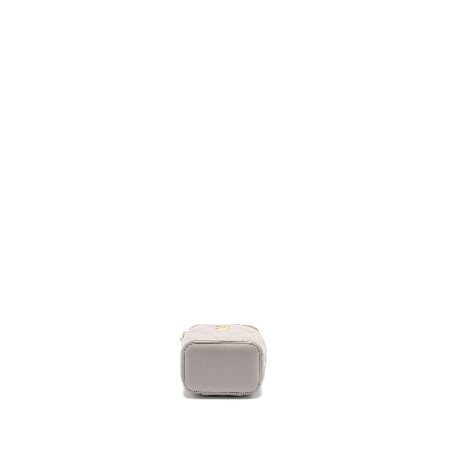 Chanel Top Handle Mini Vanity Case Lambskin Light Grey GHW