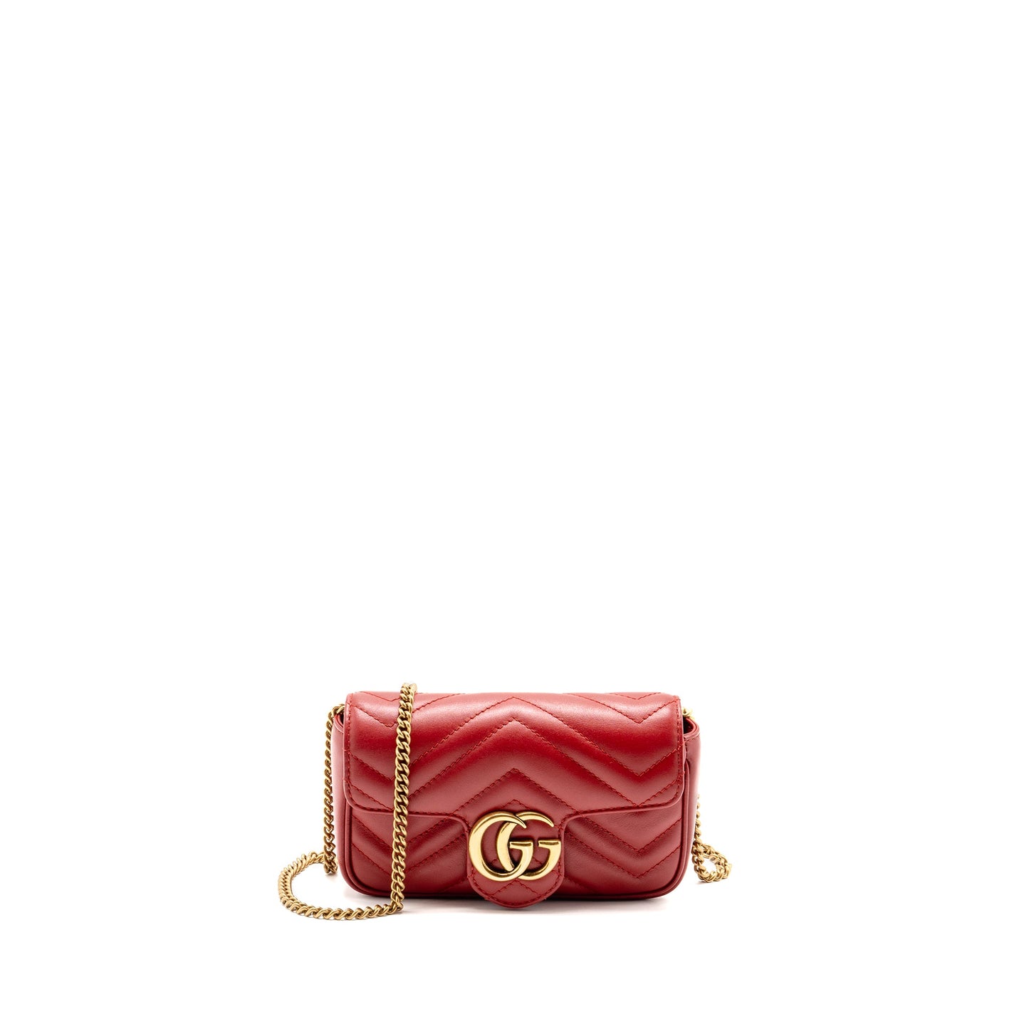 Gucci Marmont Mini Purse Calfskin Red Brushed