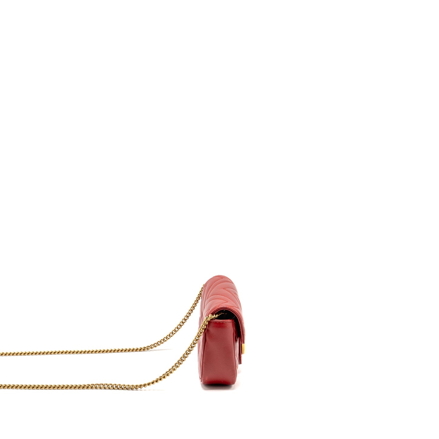 Gucci Marmont Mini Purse Calfskin Red Brushed