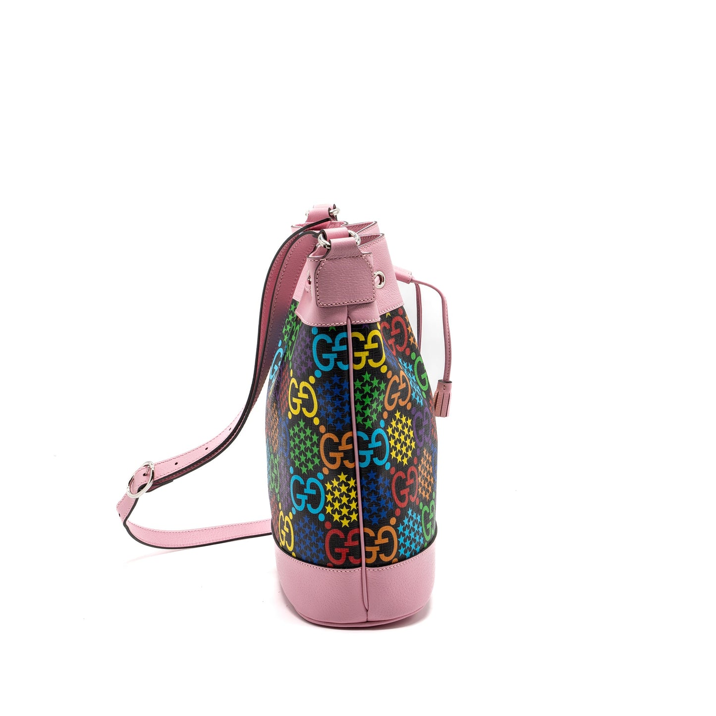 Gucci large drawstring bucket Purse multicolour black / pink