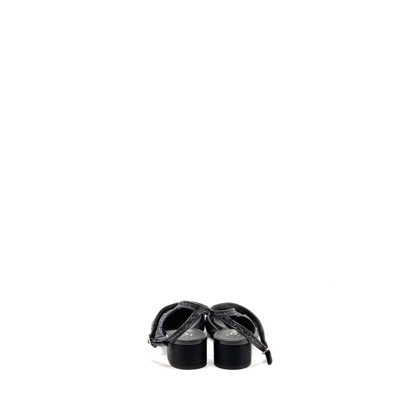 Chanel size 37 sling back sequins black