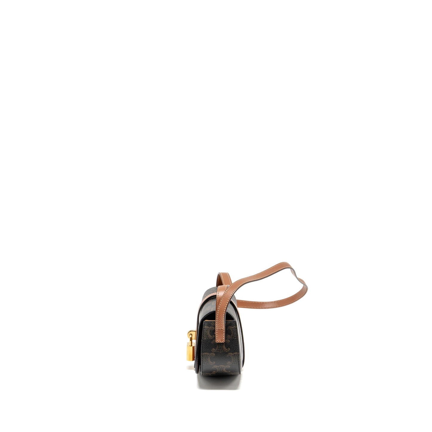 Celine Clutch On Strap Tabou Triomphe Canvas/Calfskin Tan