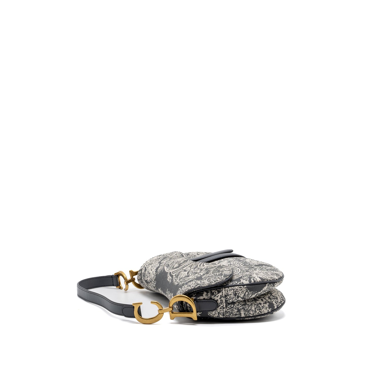 Dior saddle Purse toile de jouy canvas / leather grey