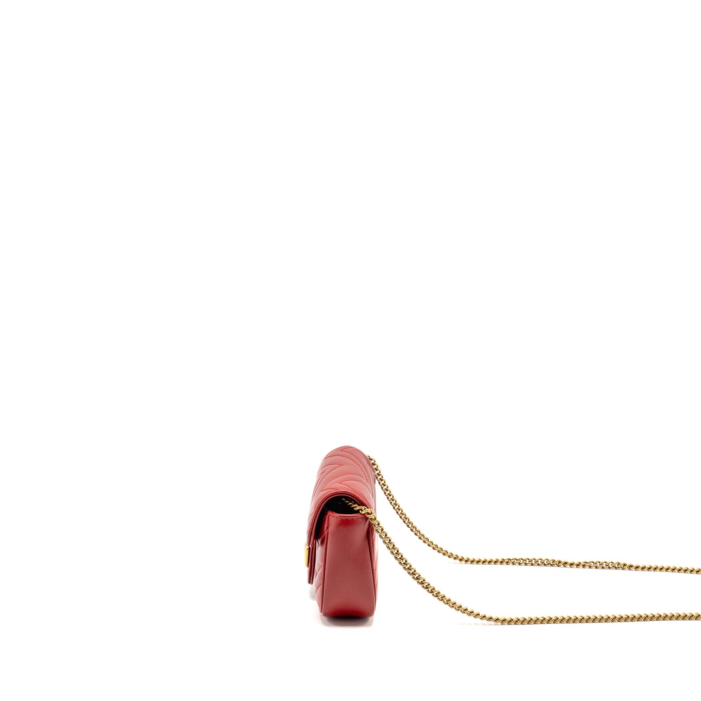Gucci Marmont Mini Purse Calfskin Red Brushed