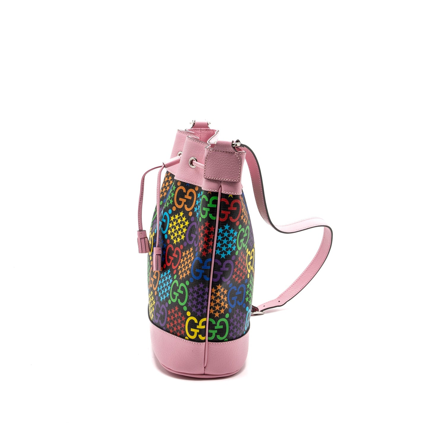 Gucci large drawstring bucket Purse multicolour black / pink