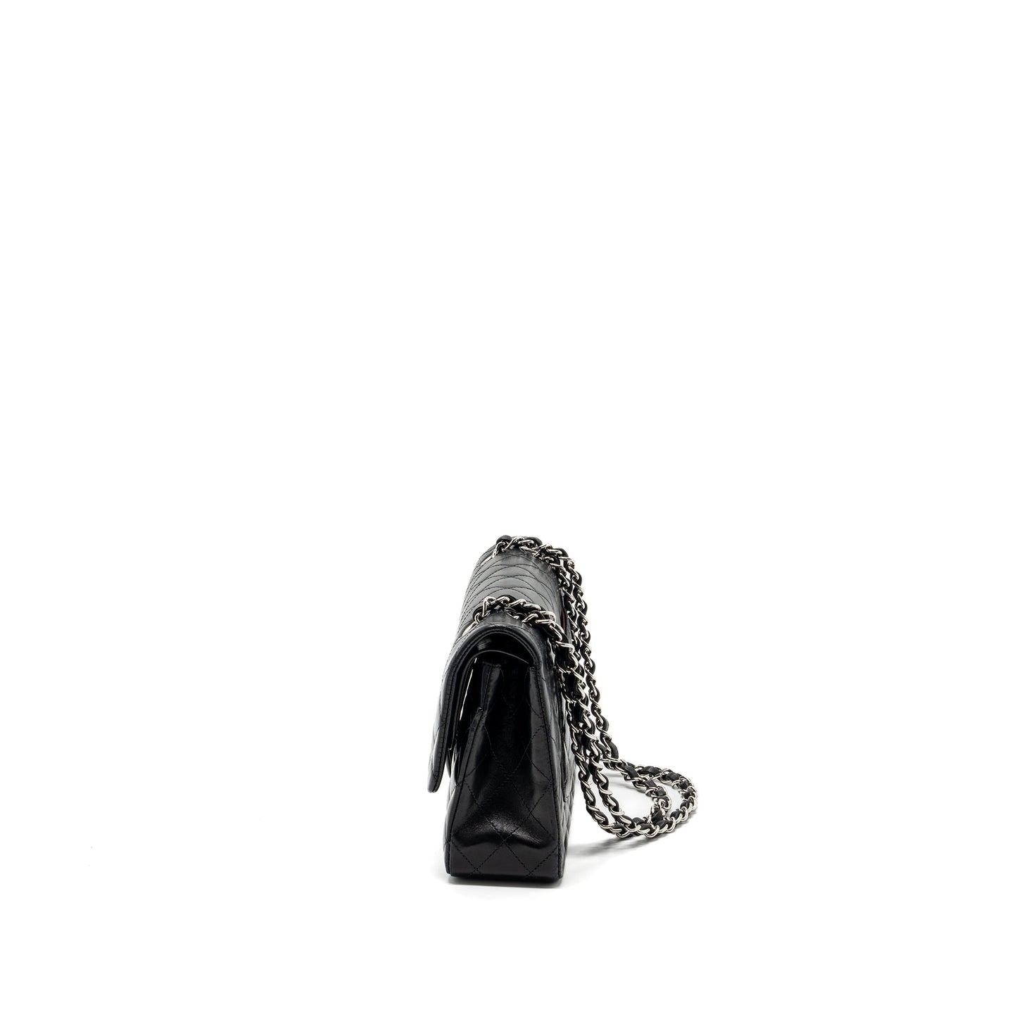 Chanel medium classic double flap bag lambskin black SHW
