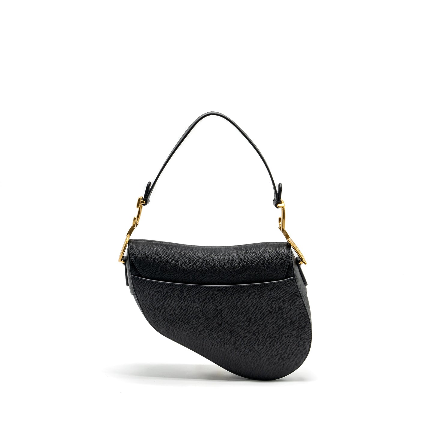 Dior Medium Saddle Purse with Strap Calfskin Black