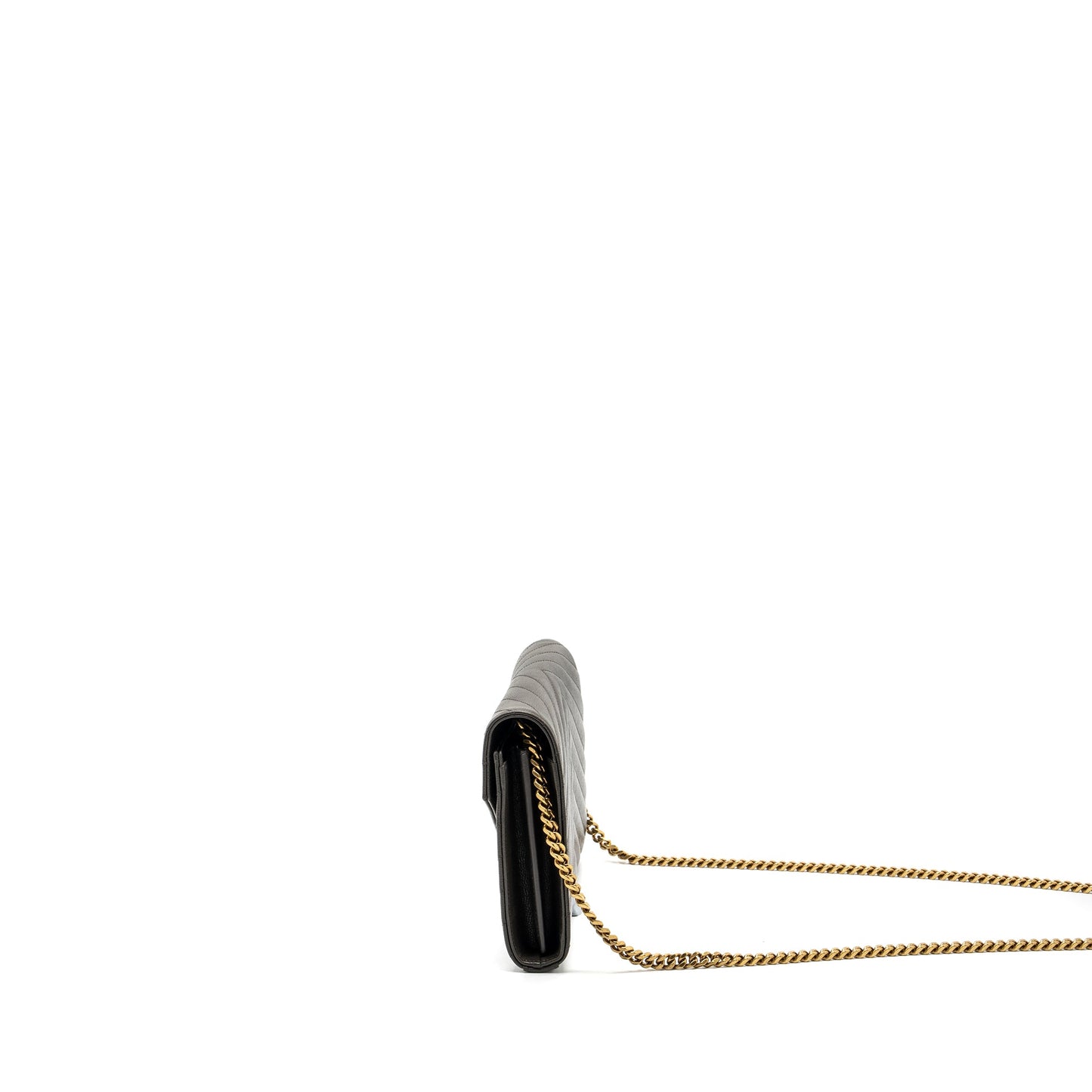 Saint Laurent/ Envelop Chain Purse Grained Calfskin Dark Green