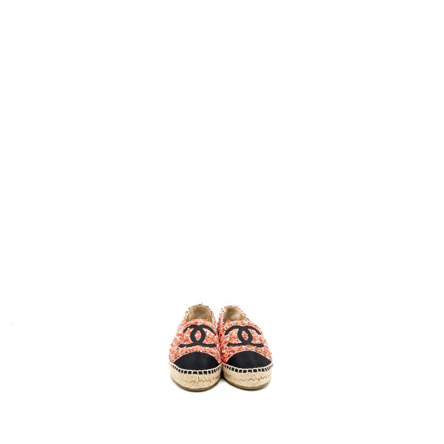 Chanel Size 35 Espadrilles tweed pink / black