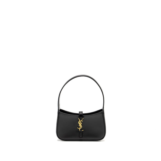Saint Laurent / Mini 5 A 7 Hobo Purse Smooth Calfskin Black