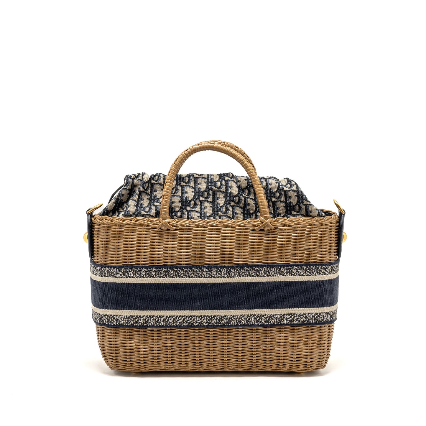 Dior Wicker Basket Mini Purse Blue Dior Oblique Jacquard