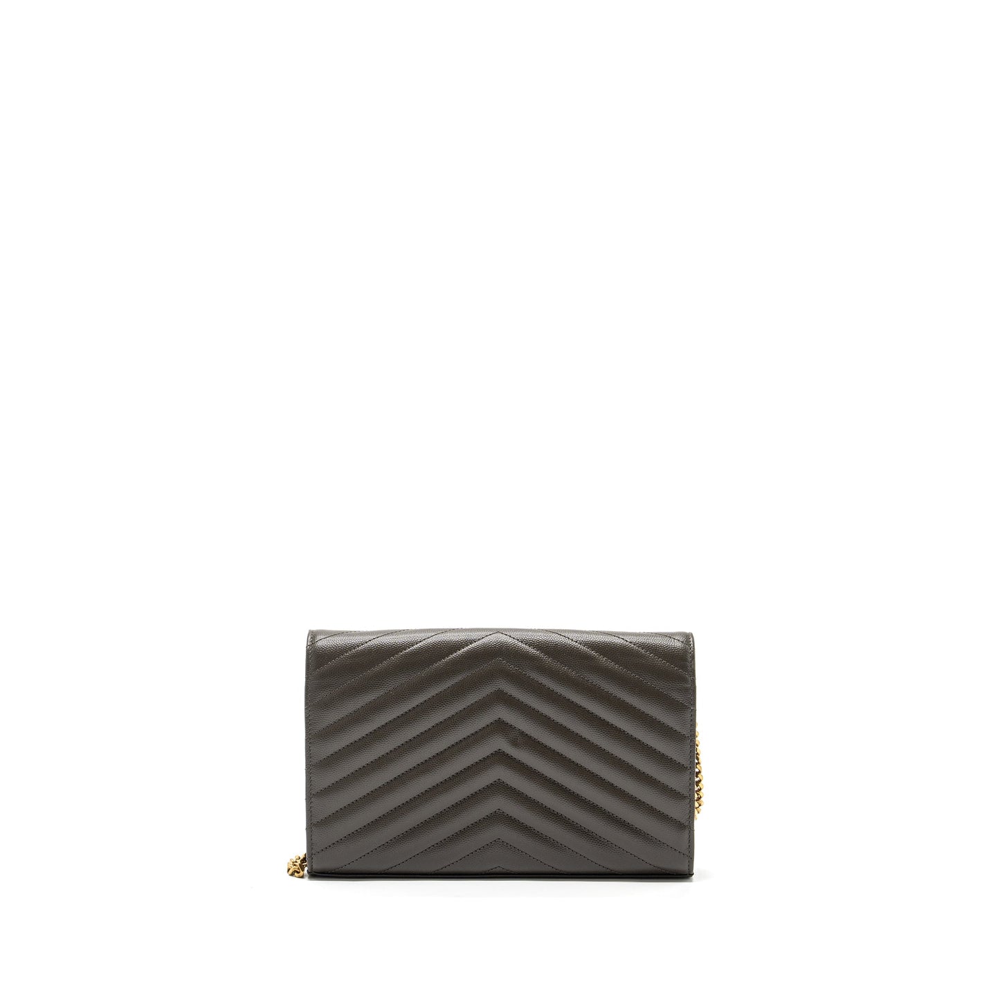 Saint Laurent/ Envelop Chain Purse Grained Calfskin Dark Green