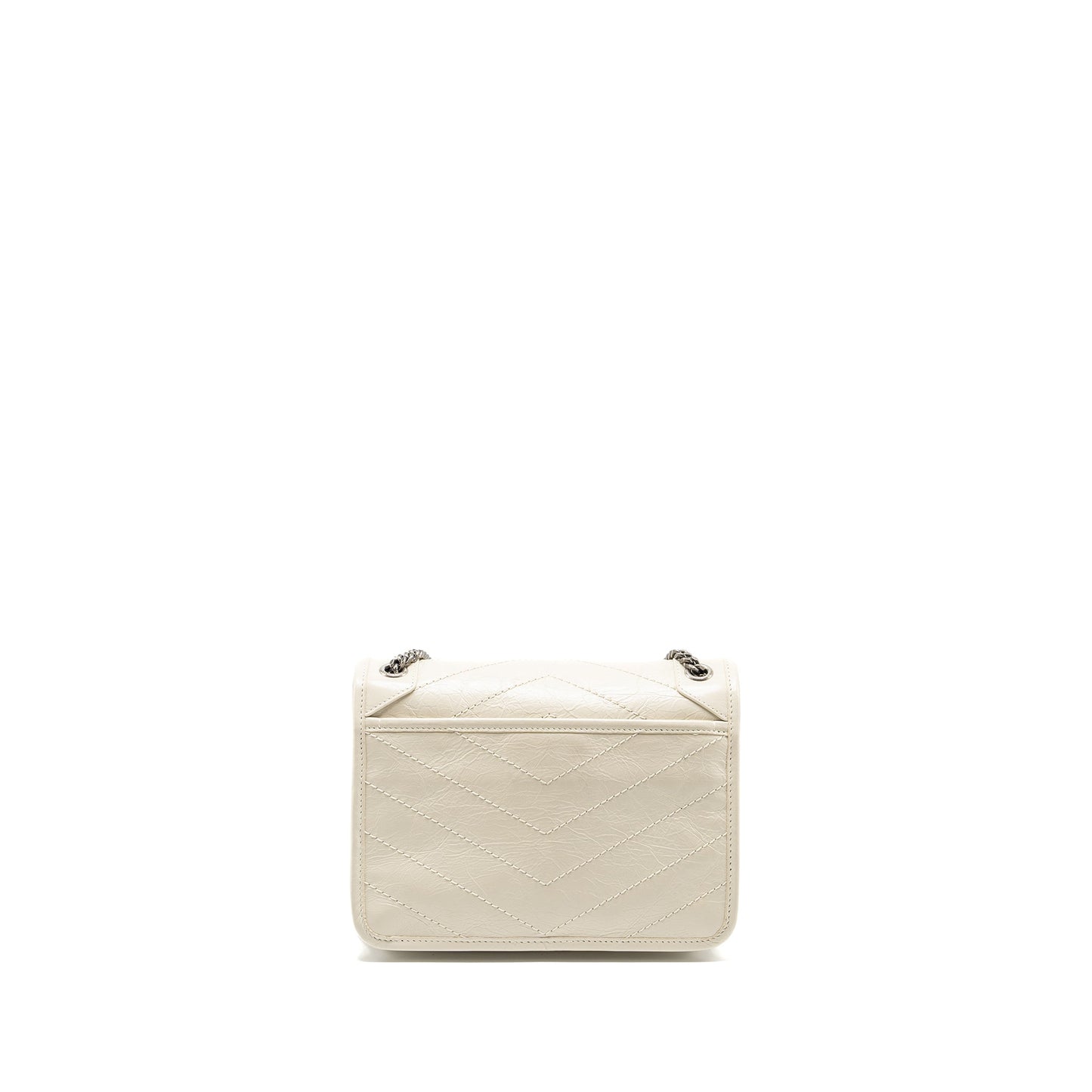 Saint Laurent/ Niki Baby Flap Purse Calfskin white