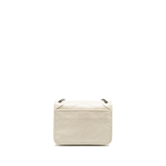Saint Laurent/ Niki Baby Flap Purse Calfskin white