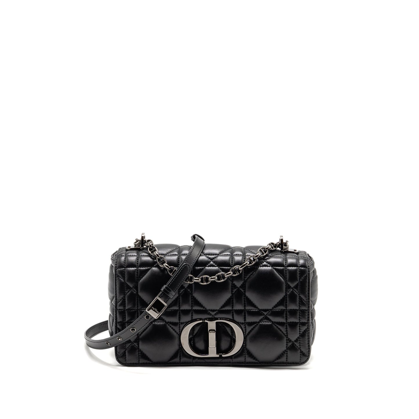 Dior Medium Dior Caro Purse Calfskin Black