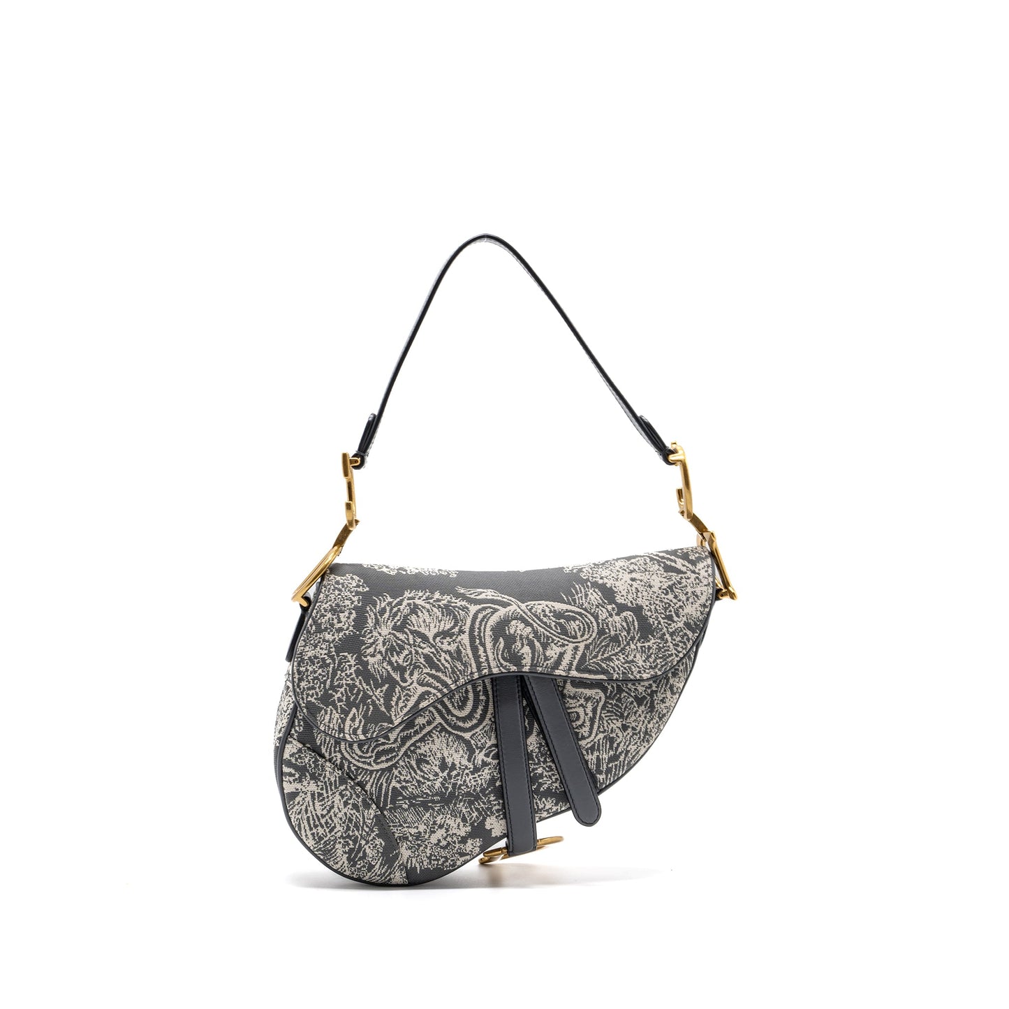 Dior saddle Purse toile de jouy canvas / leather grey