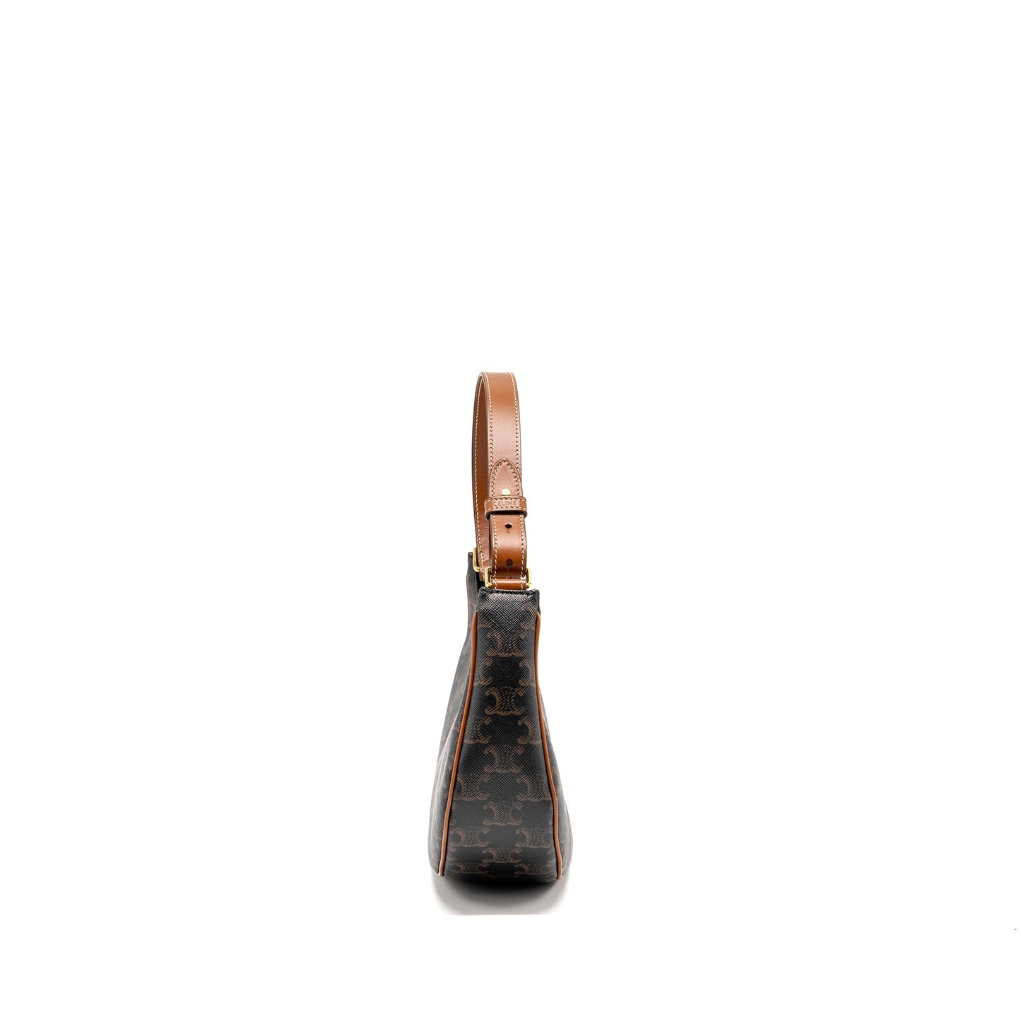 CELINE Purse Triomphe Canvas / Calfskin Tan
