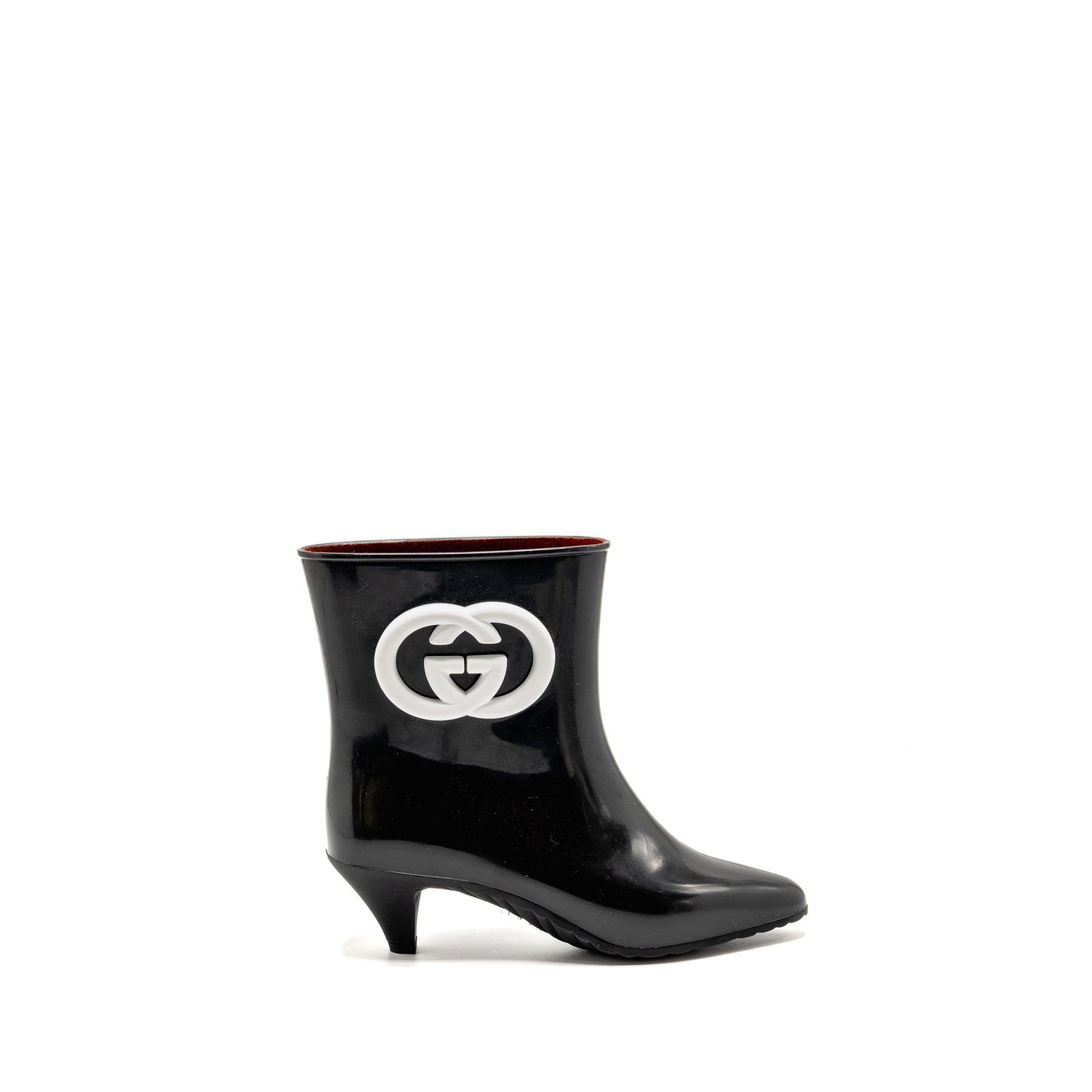 Gucci size 38 Ankel boots rubber black / white