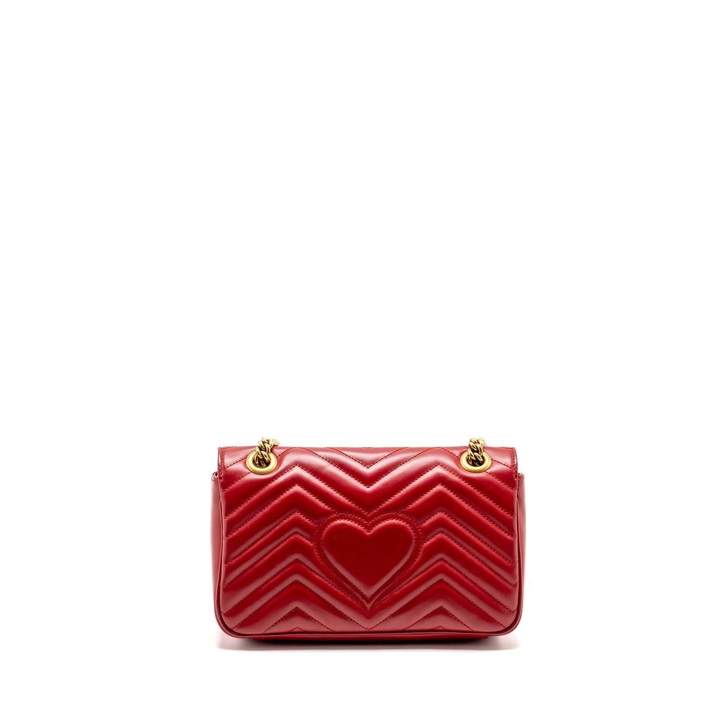 Gucci Small Marmont Purse Calfskin Red Brushed