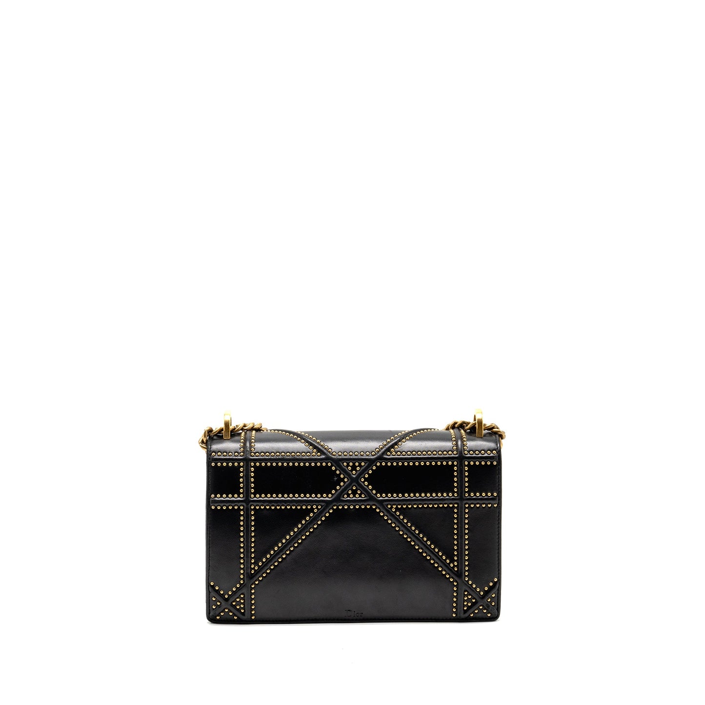 Dior Medium Studded Diorama Lambskin Black