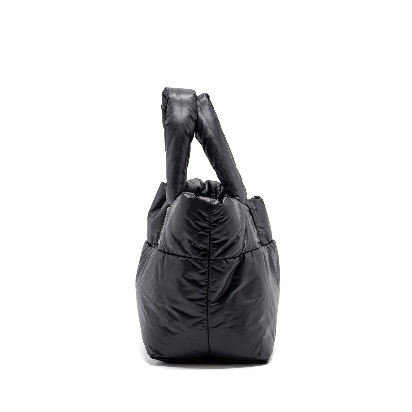 Chanel small puffy Down tote bag nylon black SHW