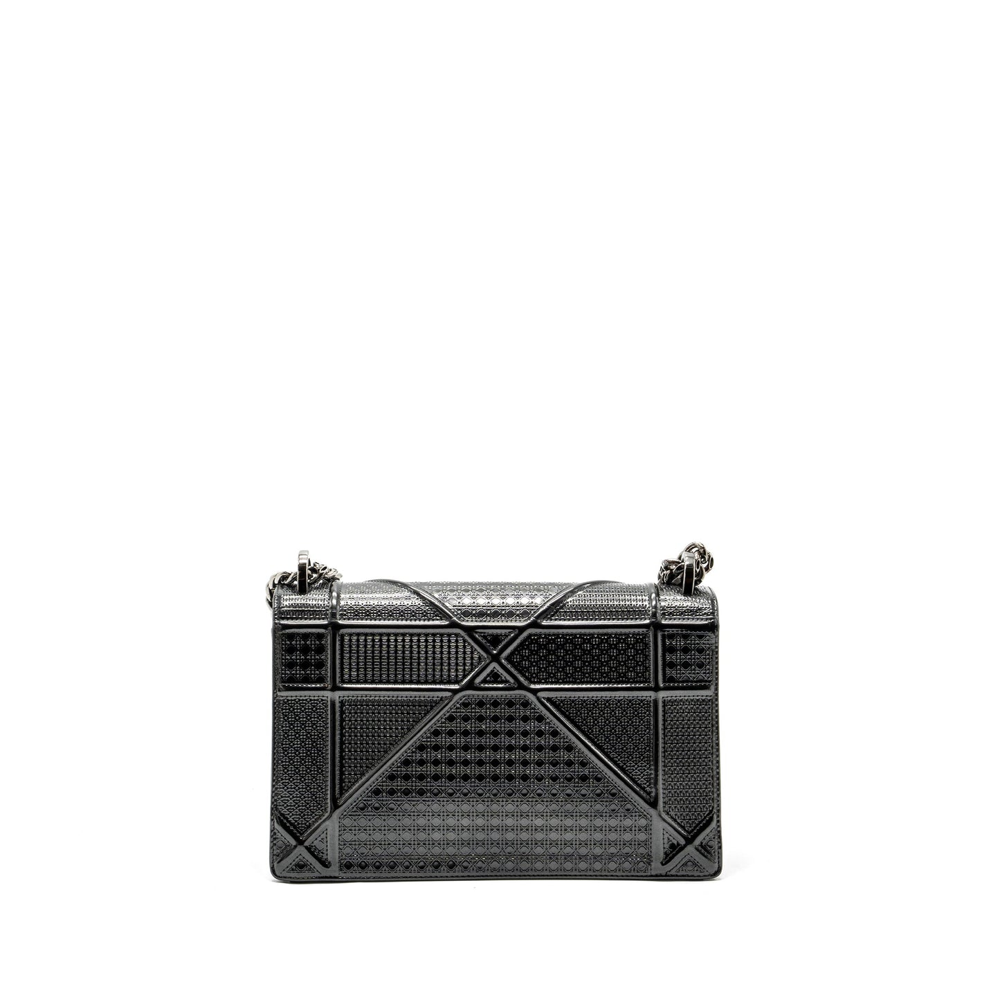 Dior medium diorama calfskin metallic silver