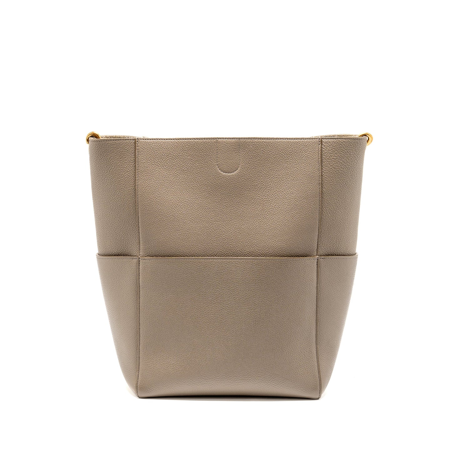 Celine Sangle Bucket Purse Grained Calfskin Grey