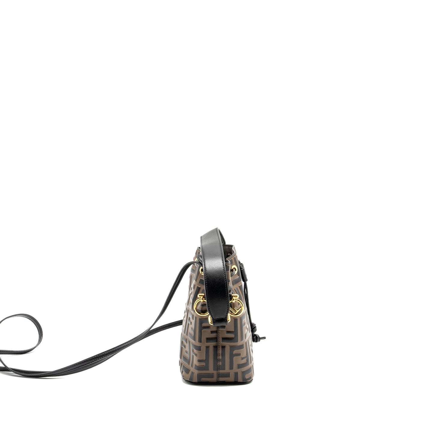 Fendi Mini Mon Tresor Bucket Purse Calfskin Brown/Black