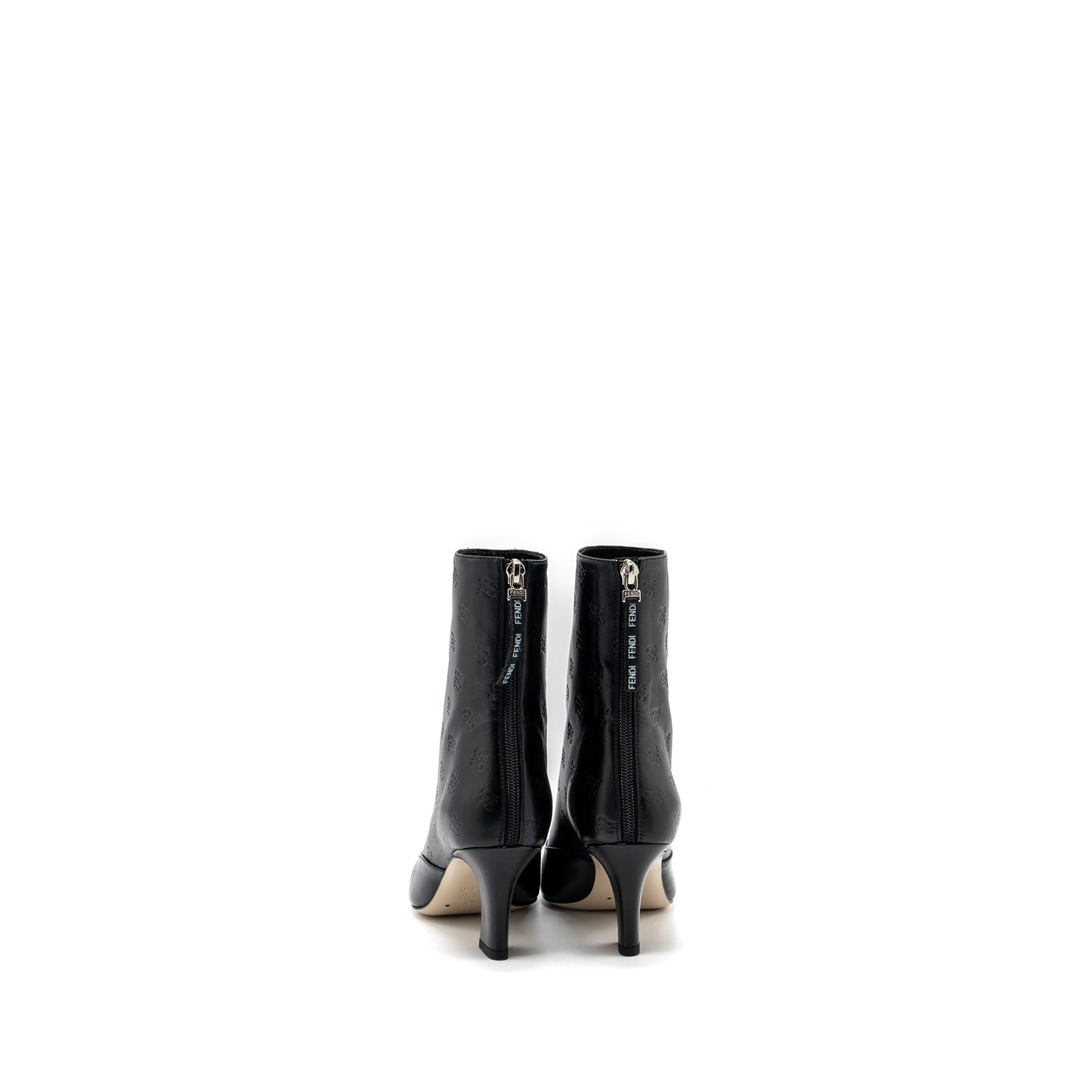 Fendi Size 38 print boots with heel leather black