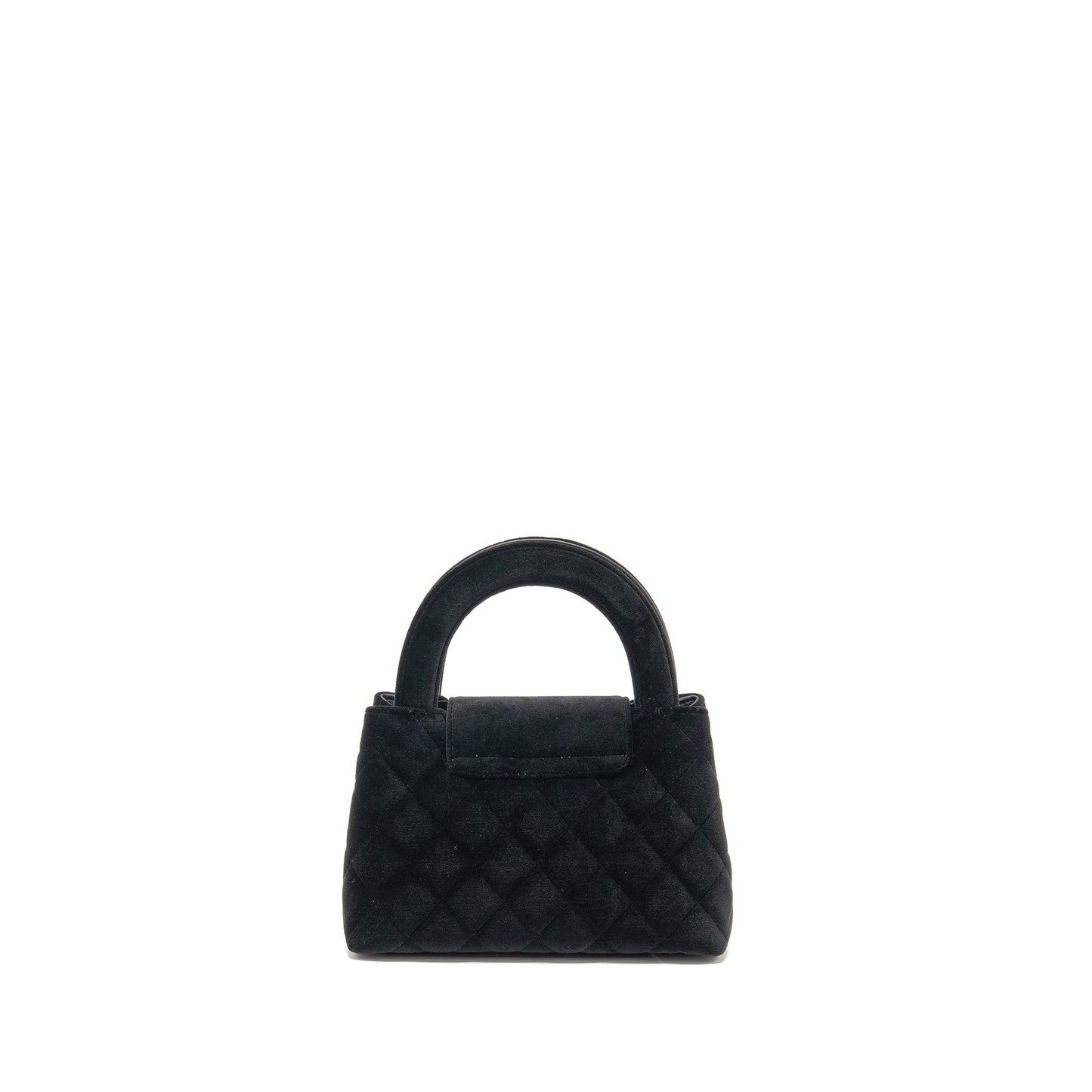 Chanel Mini Kelly Shopping Tote Bag Velvet Black GHW (microchip)