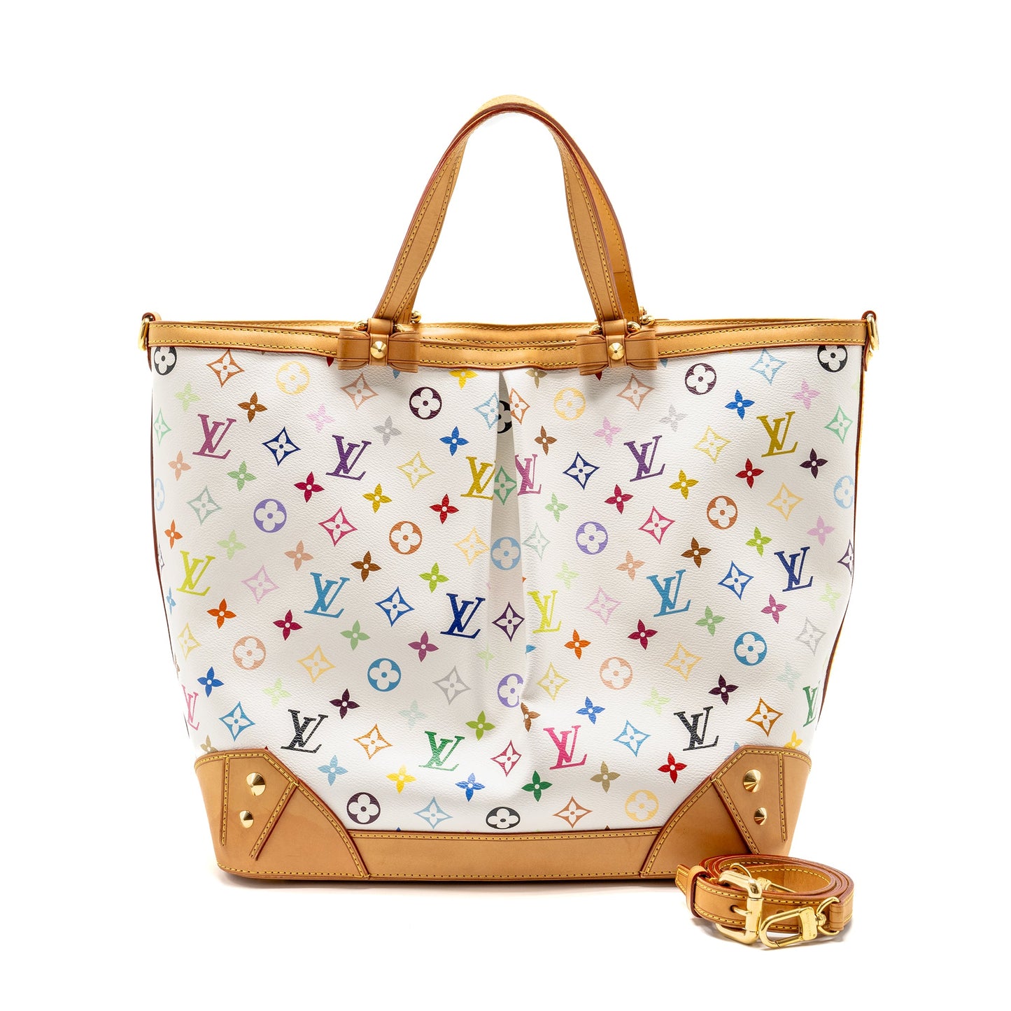 Louis Vuitton Sharleen Tote Purse White Monogram Canvas Multicolour