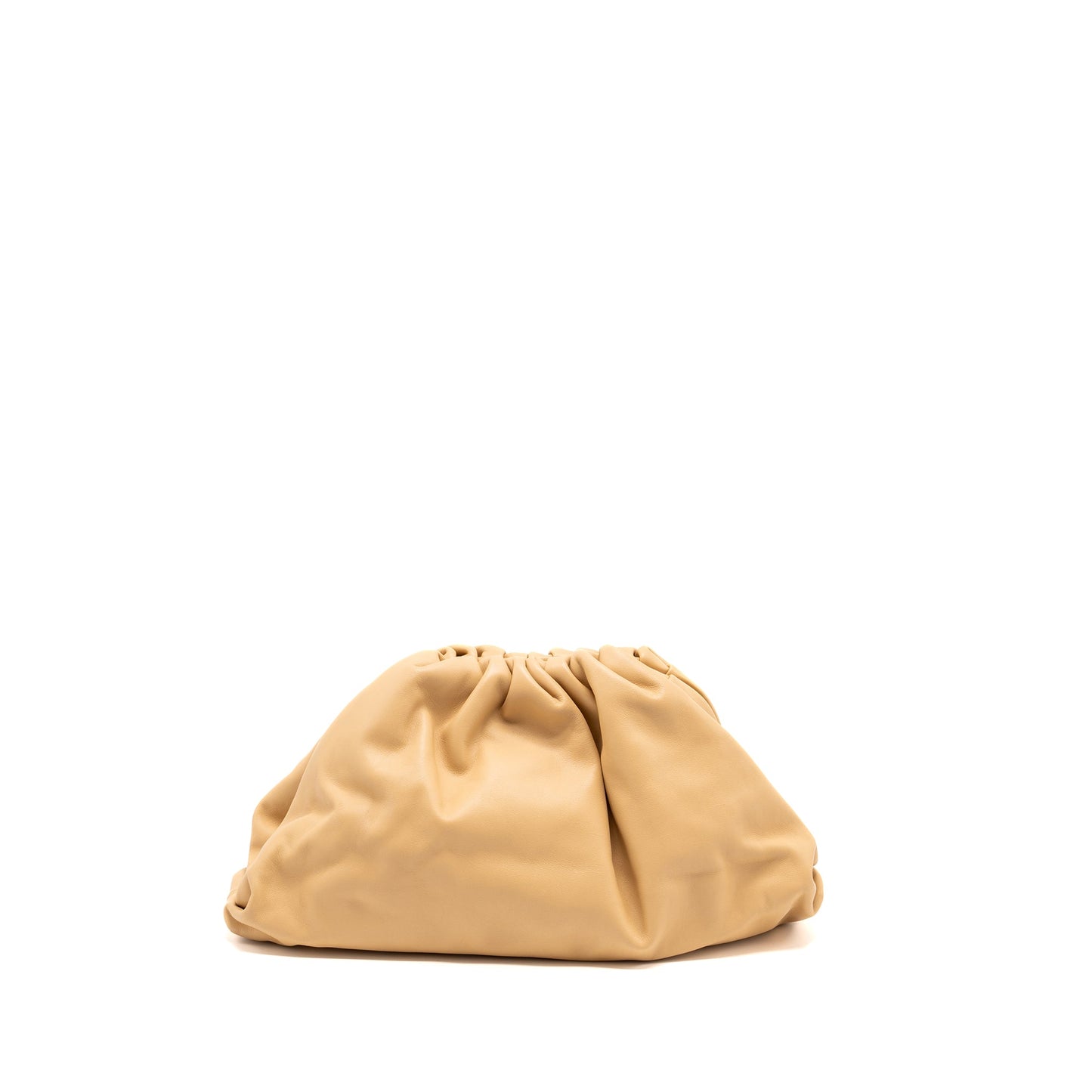 Bottega Veneta The pouch large leather clutch beige