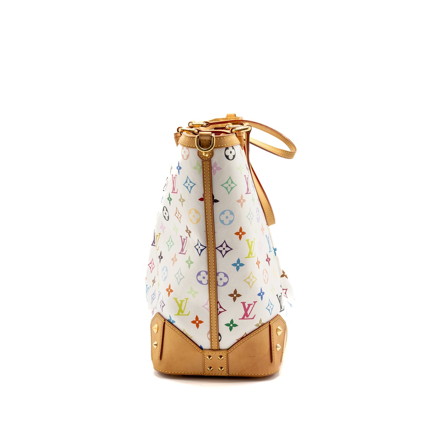 Louis Vuitton Sharleen Tote Purse White Monogram Canvas Multicolour