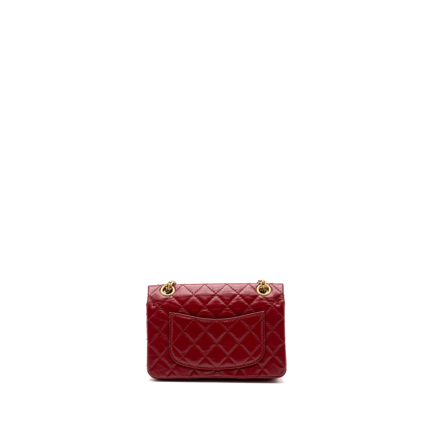 Chanel mini 2.55 reissue flap bag aged calfskin red GHW