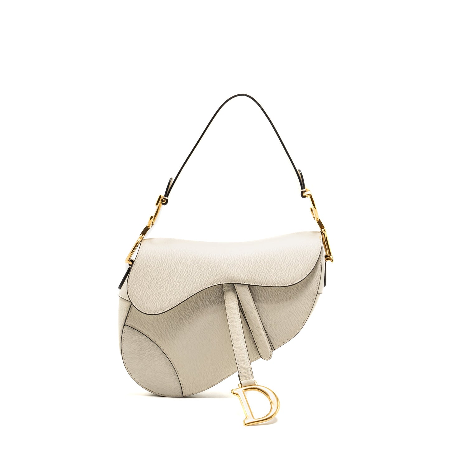 Medium Saddle Purse Calfskin White