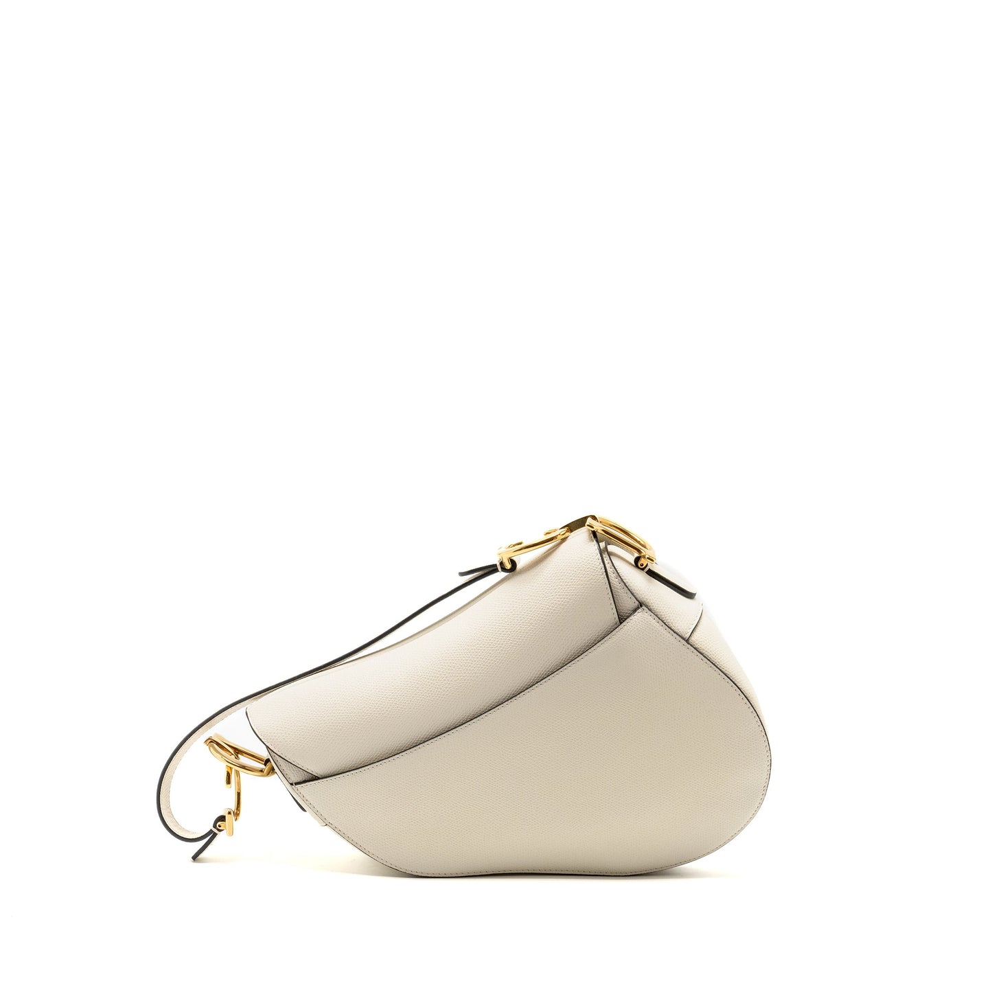 Medium Saddle Purse Calfskin White