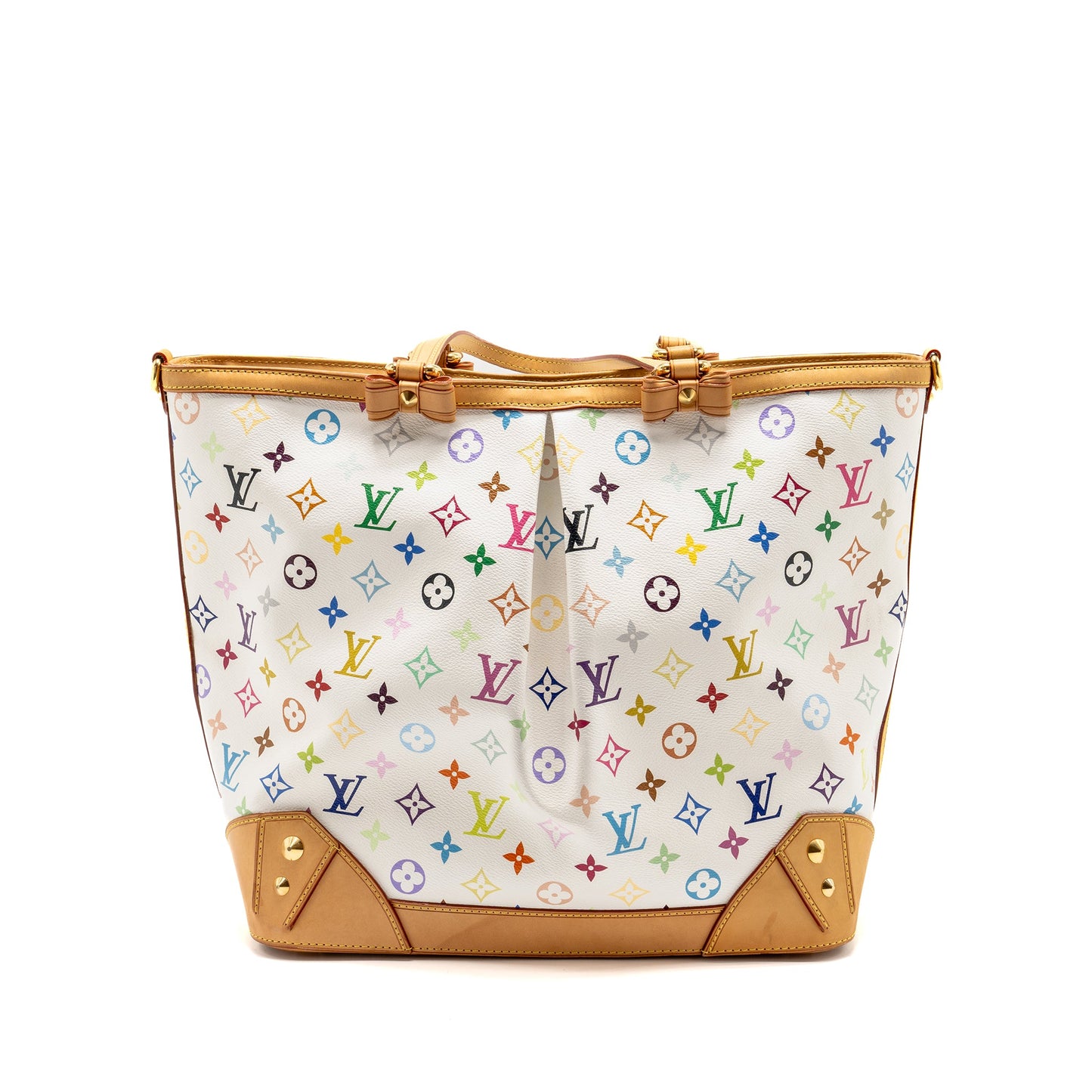 Louis Vuitton Sharleen Tote Purse White Monogram Canvas Multicolour