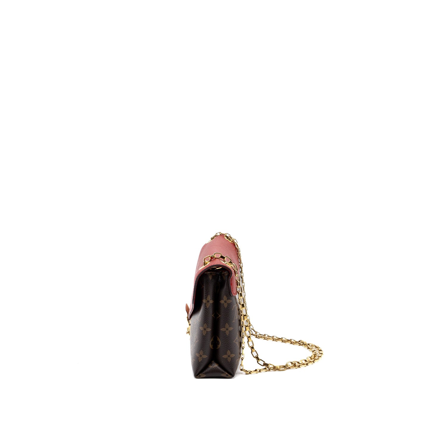 Louis Vuitton Pallas chain Purse monogram canvas / calfskin red