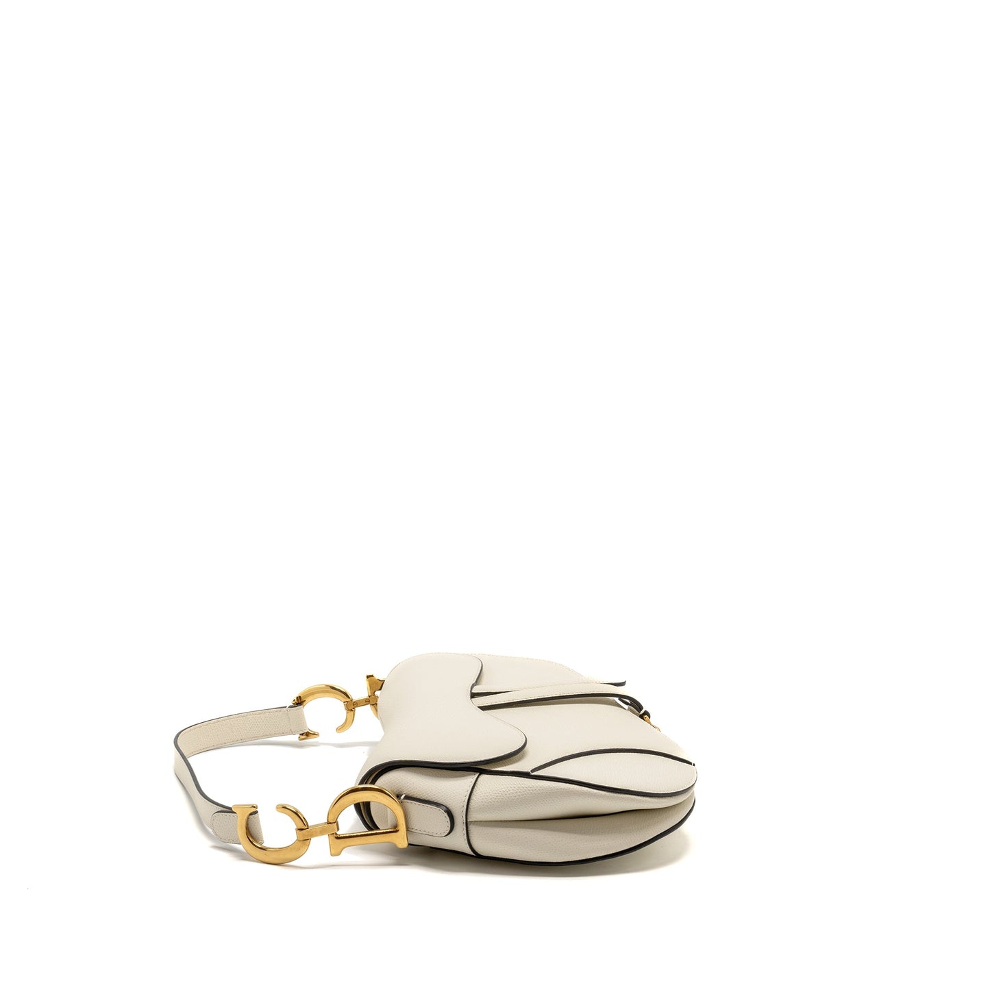 Medium Saddle Purse Calfskin White