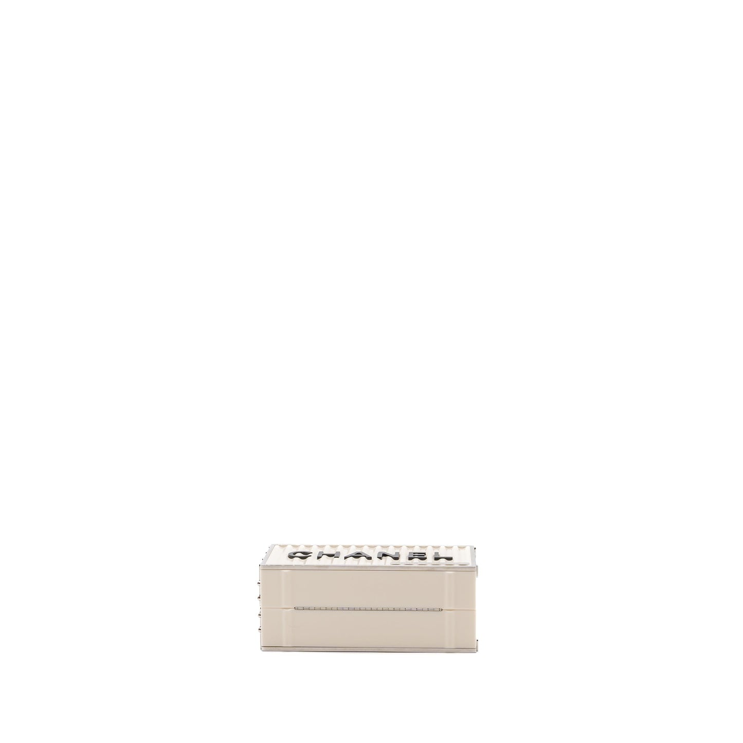 Chanel Paris-Hamburg runway container clutch bag white / black / red SHW