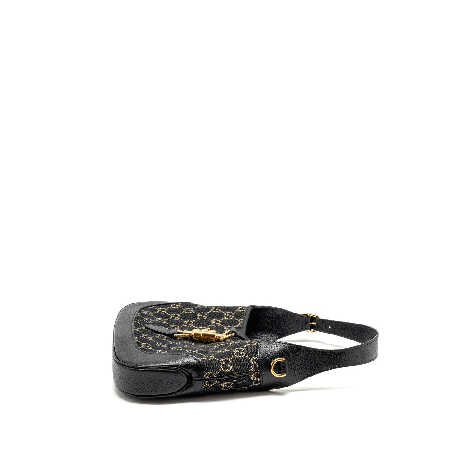 Gucci Jackie 1961 Small Mini Purse Denim/Leather Black
