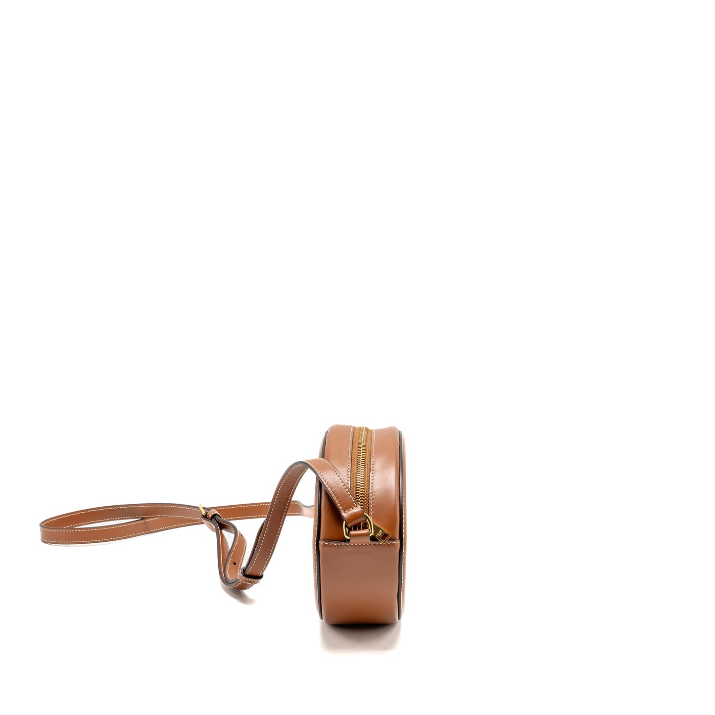 Celine Oval Purse Triomphe Smooth Calfskin Tan