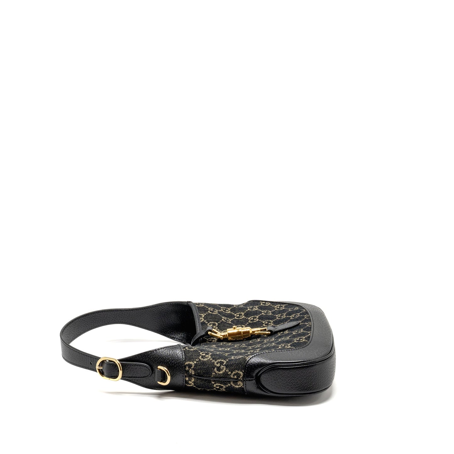 Gucci Jackie 1961 Small Mini Purse Denim/Leather Black
