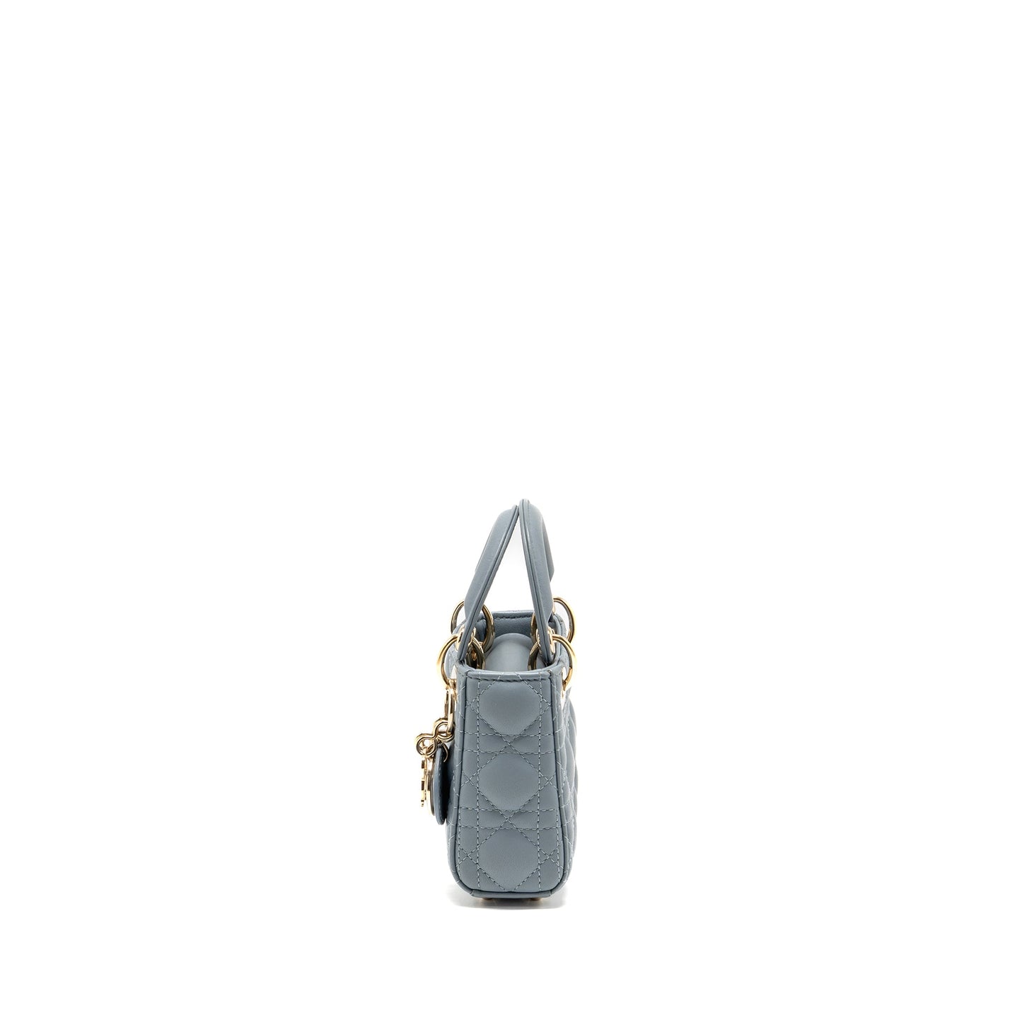 Dior Micro Lady Dior Cannage Lambskin Grey
