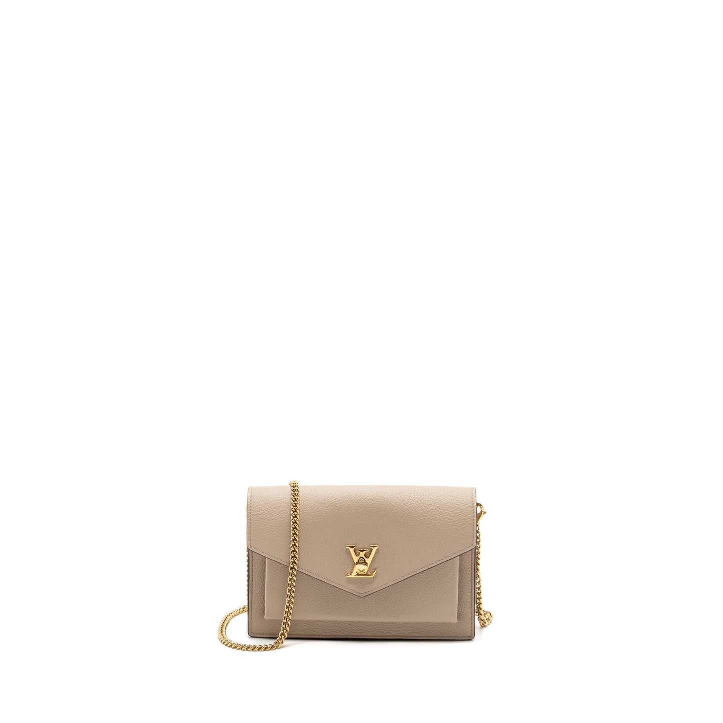 Louis Vuitton Mylockme Chain Pochette Calfskin Greige Beige