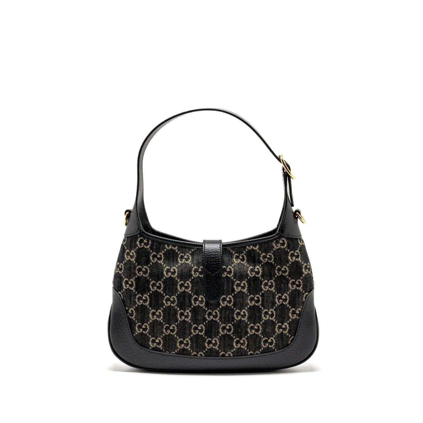 Gucci Jackie 1961 Small Mini Purse Denim/Leather Black