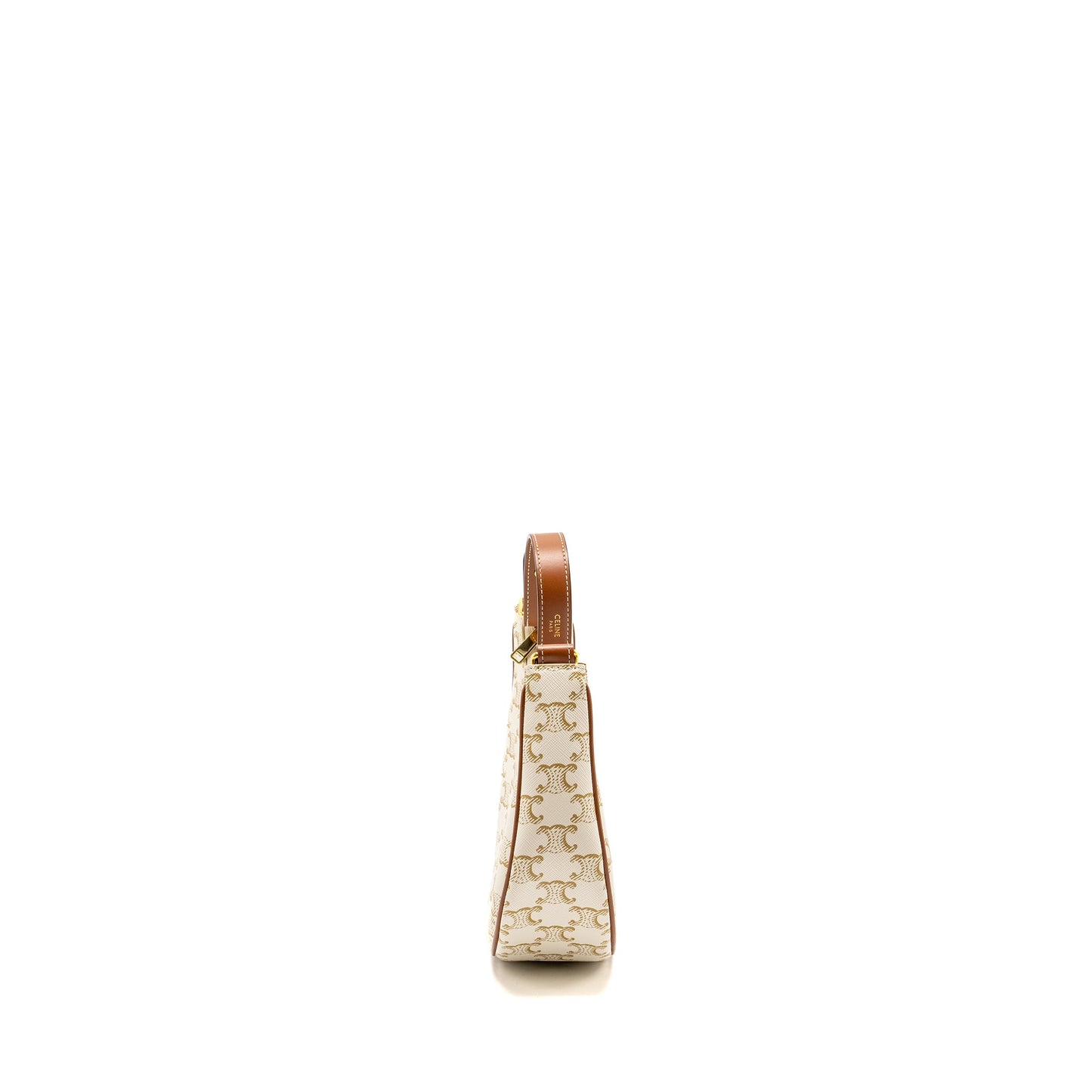 Celine Medium Ava Purse Triomphe Canvas/Calfskin White/Brown